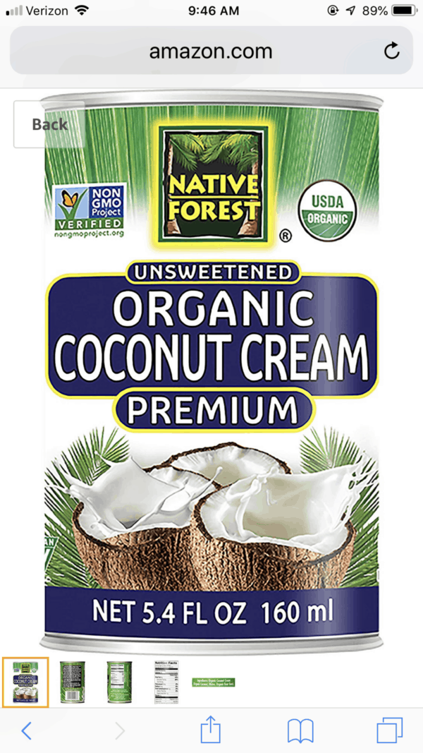 Organic Can of coconut cram
