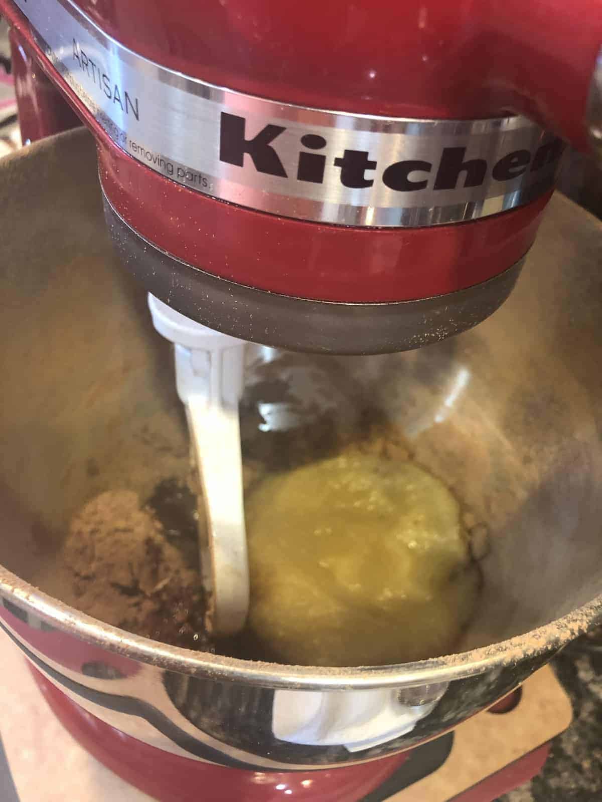 Red kitchen aid mixer