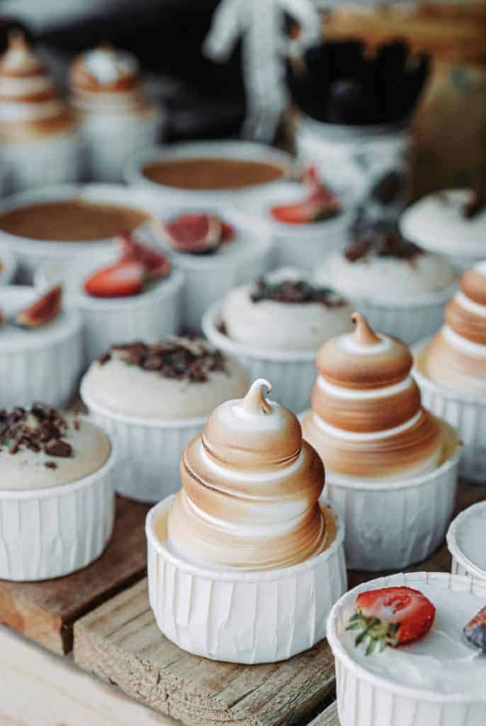 a tray of desserts