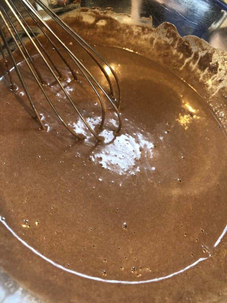 Mixing the pancake batter
