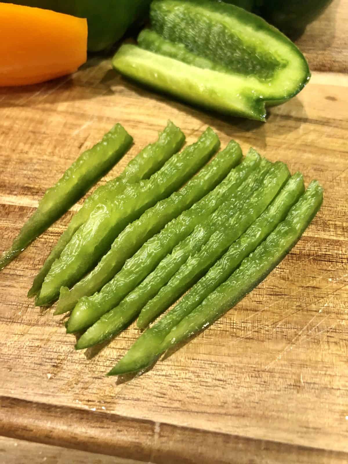 Sliced Green Bell Peppers