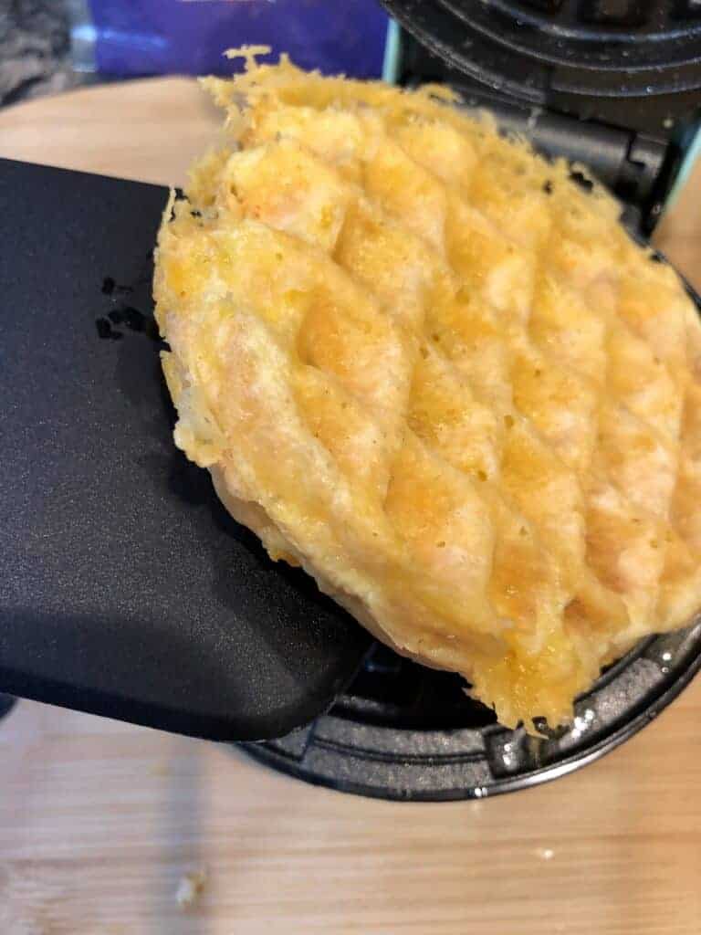 removing the Chaffles from the waffle maker