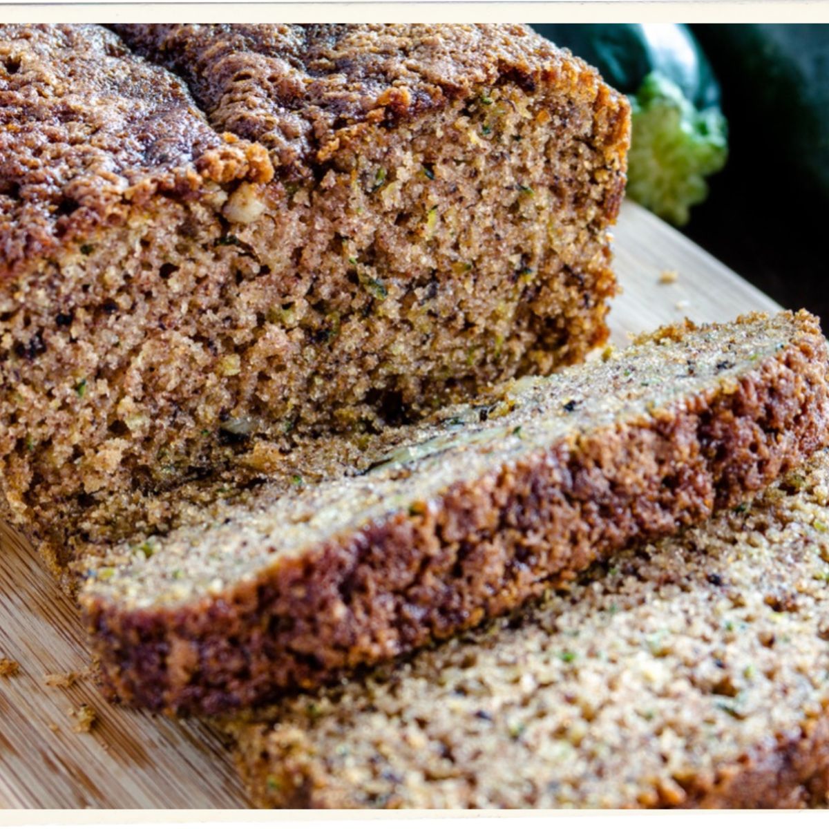 A sliced loaf of Weight Watchers Zucchini Bread