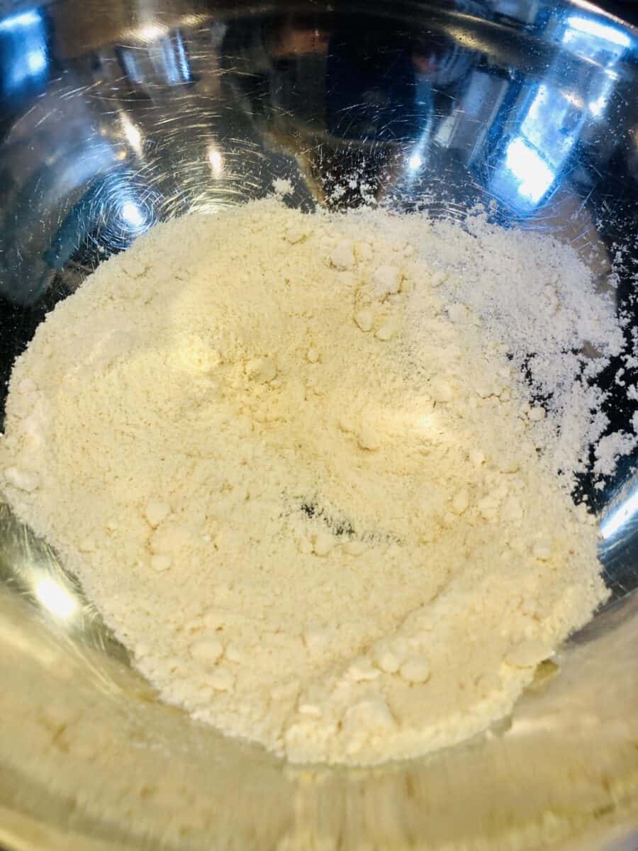 Coconut Flour in a stainless steel bowl