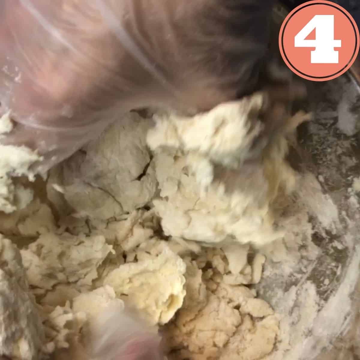 mixing dough by hand