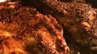 Chicken cutlets in a cast iron skillet