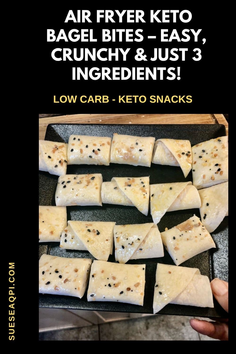 Air fryer keto everything bagel bites