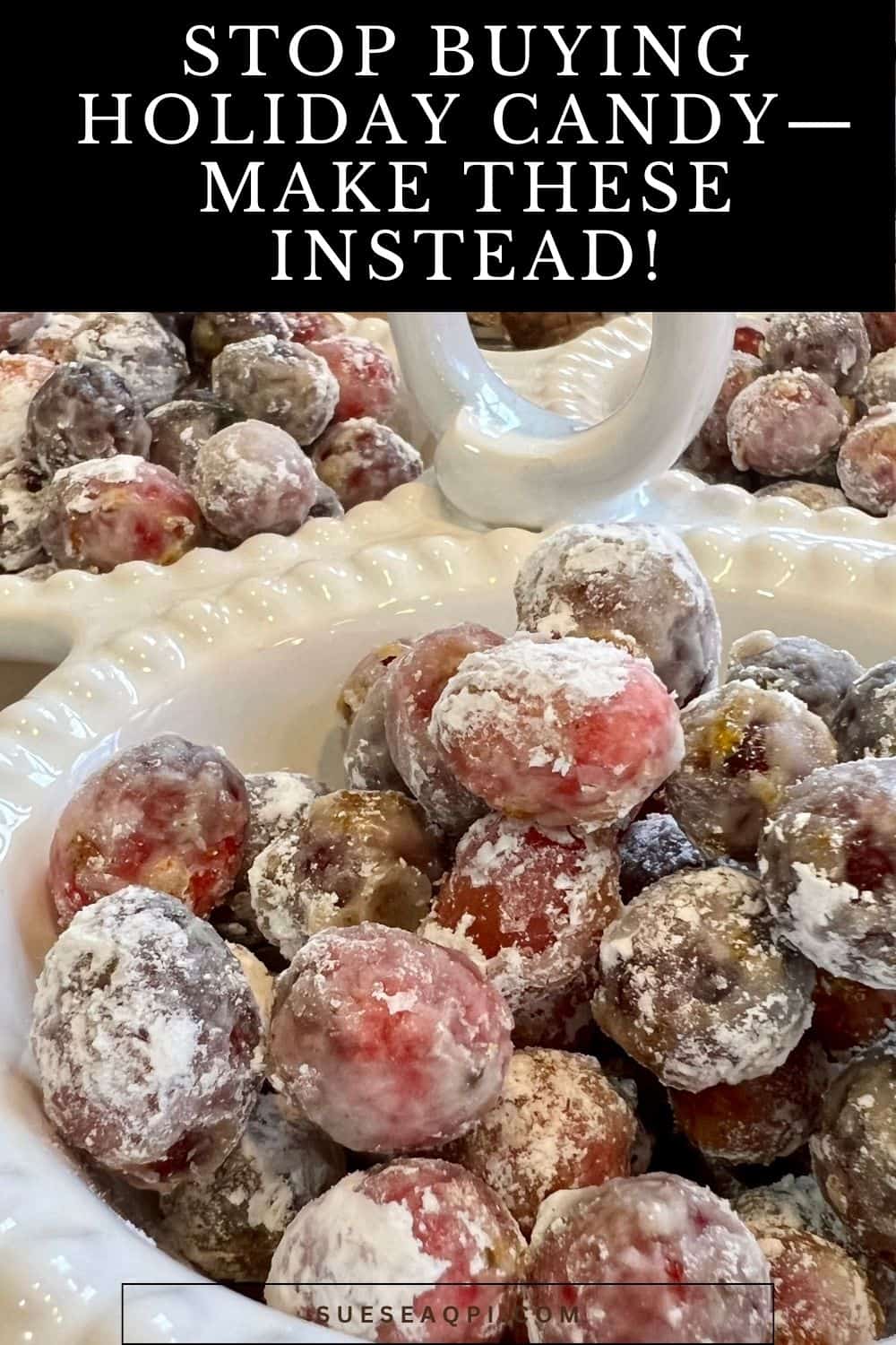 Holiday candied cranberries