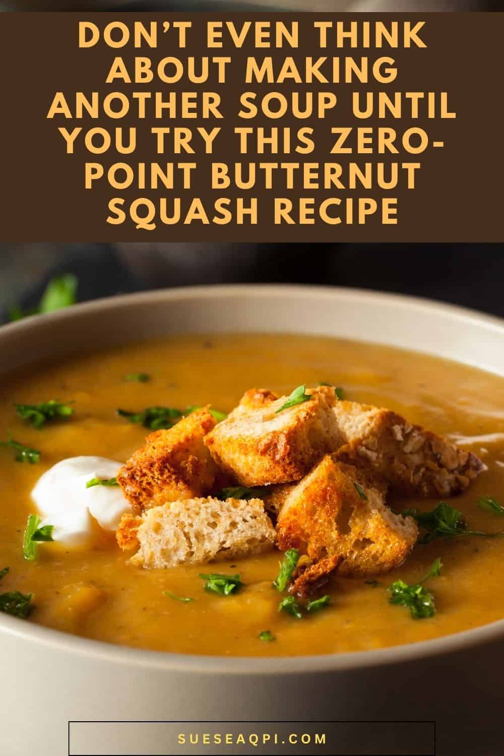 A bowl of WW Zero Point Butternut Squash Soup