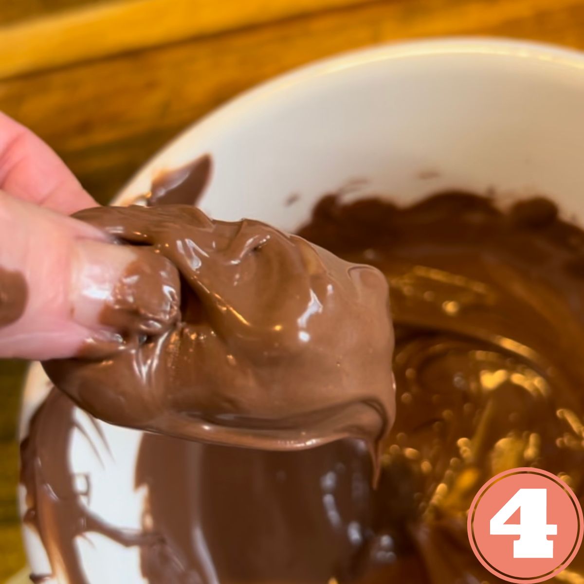 Healthy snicker date dredged in melted chocolate