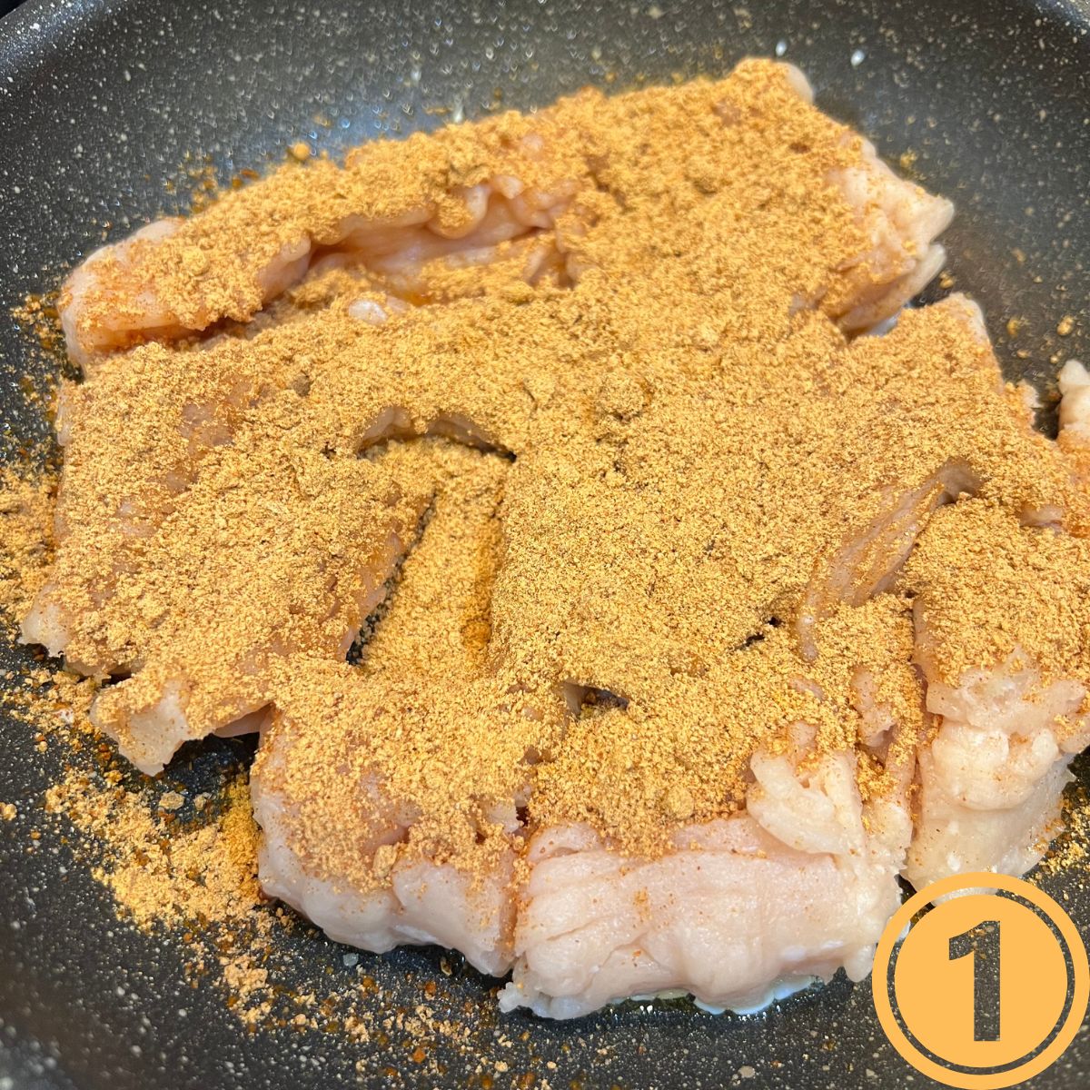 Chicken chop meat with taco seasoning
