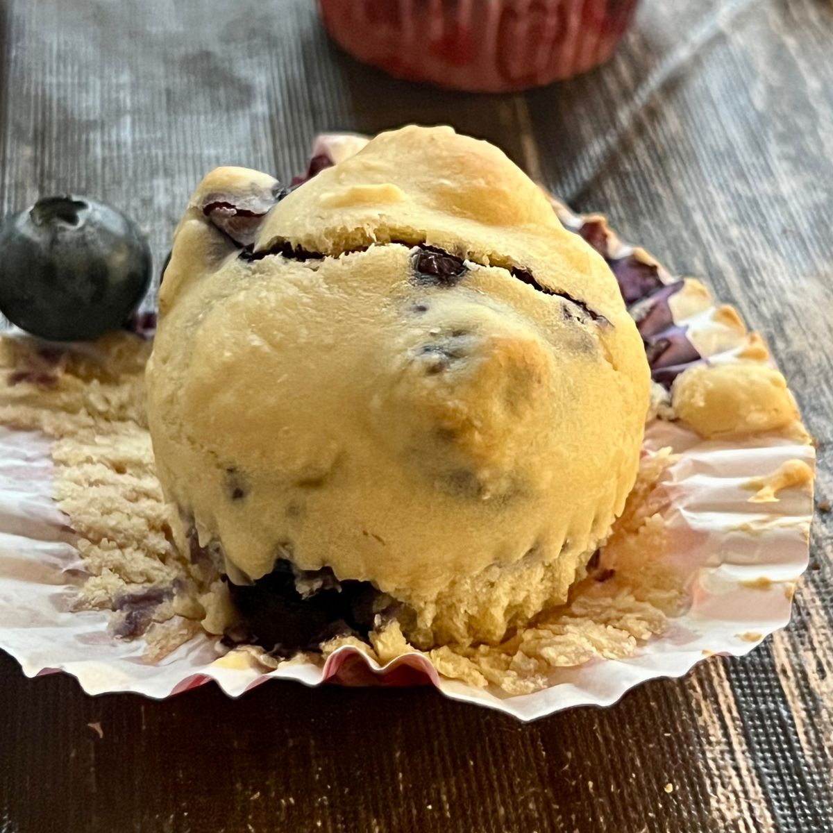 One homemade WW banana blueberry muffin
