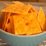 A bowl of Keto Cheez-it Crackers