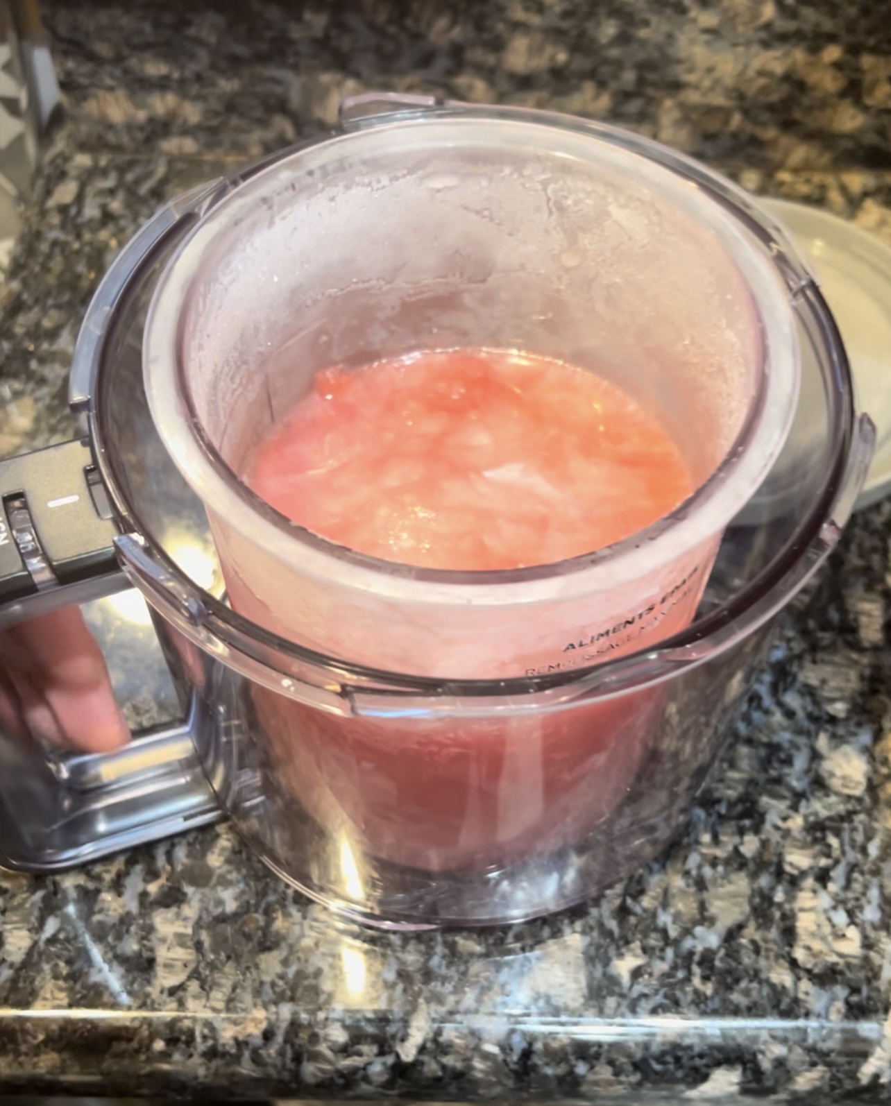 Frozen watermelon in a Ninja Creami cup