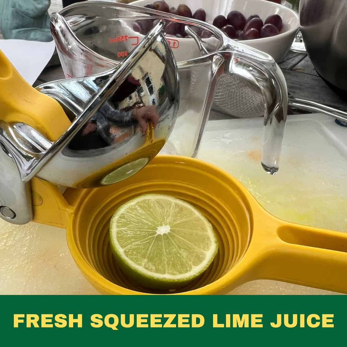 Fresh squeezed lime for a zesty summer salad