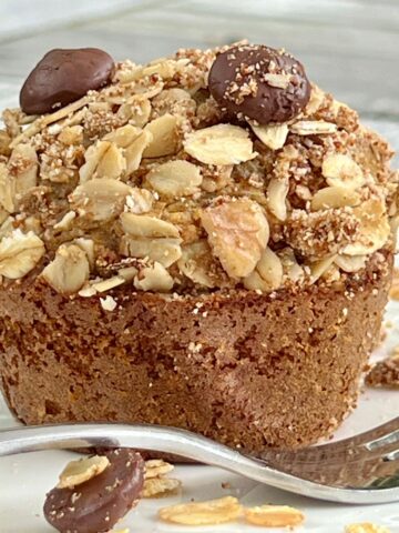 Chocolate Chip Banana Zucchini Muffin on a plate
