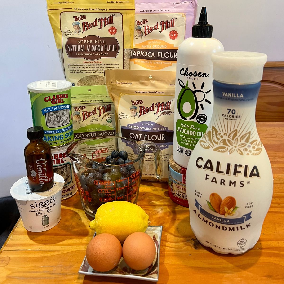 Gluten free blueberry muffin ingredients