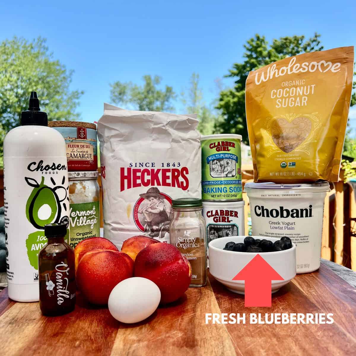 Peach blueberry muffin ingredients