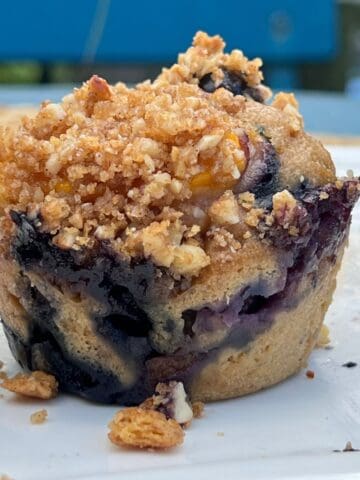 Healthy Peach Blueberry Muffin