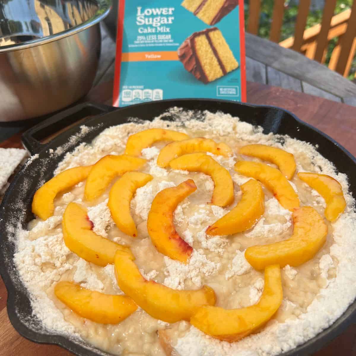 Cast Iron Skillet Peach Cobbler Dump cake