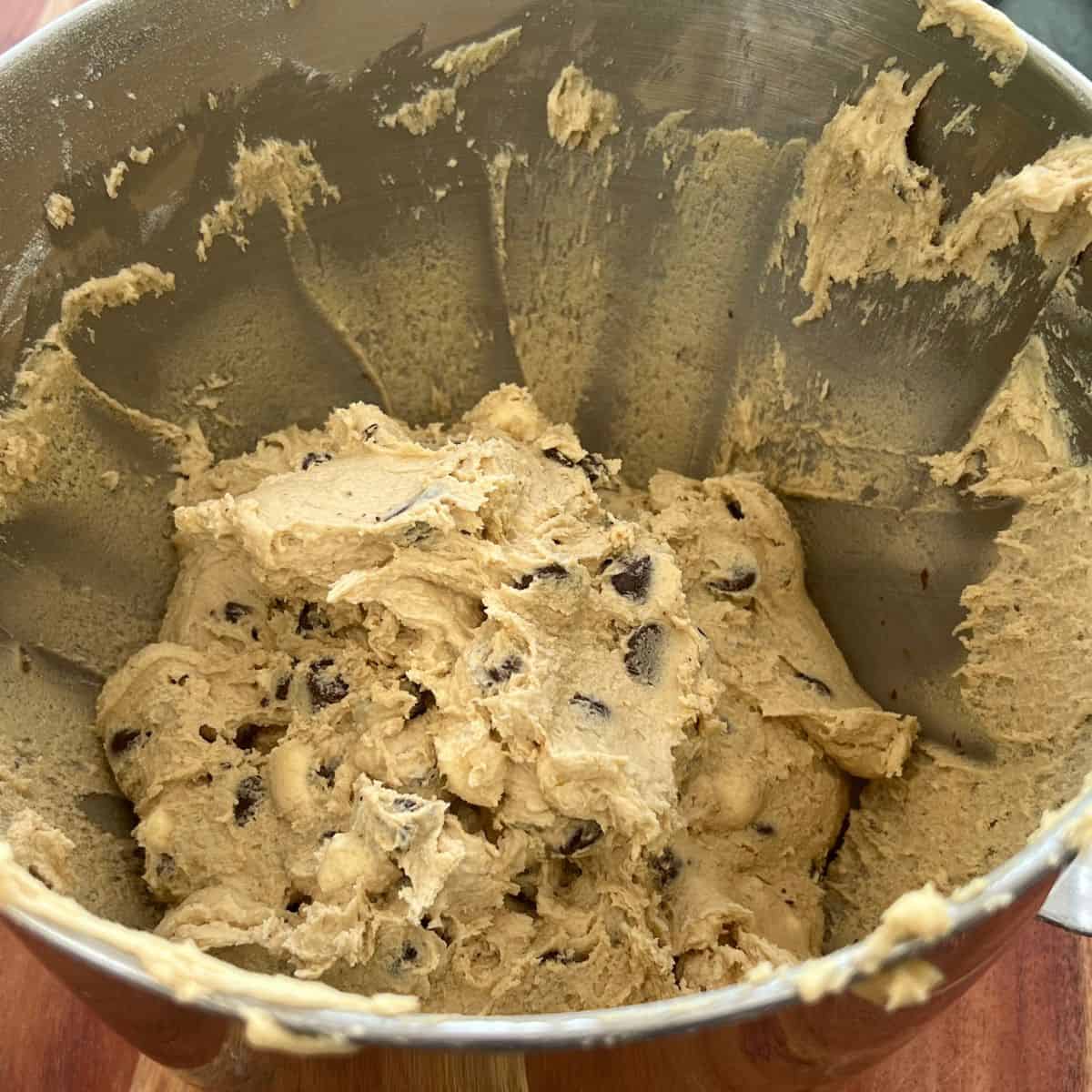 Campfire smores marshmallow chocolate chip cookie dough in a bowl