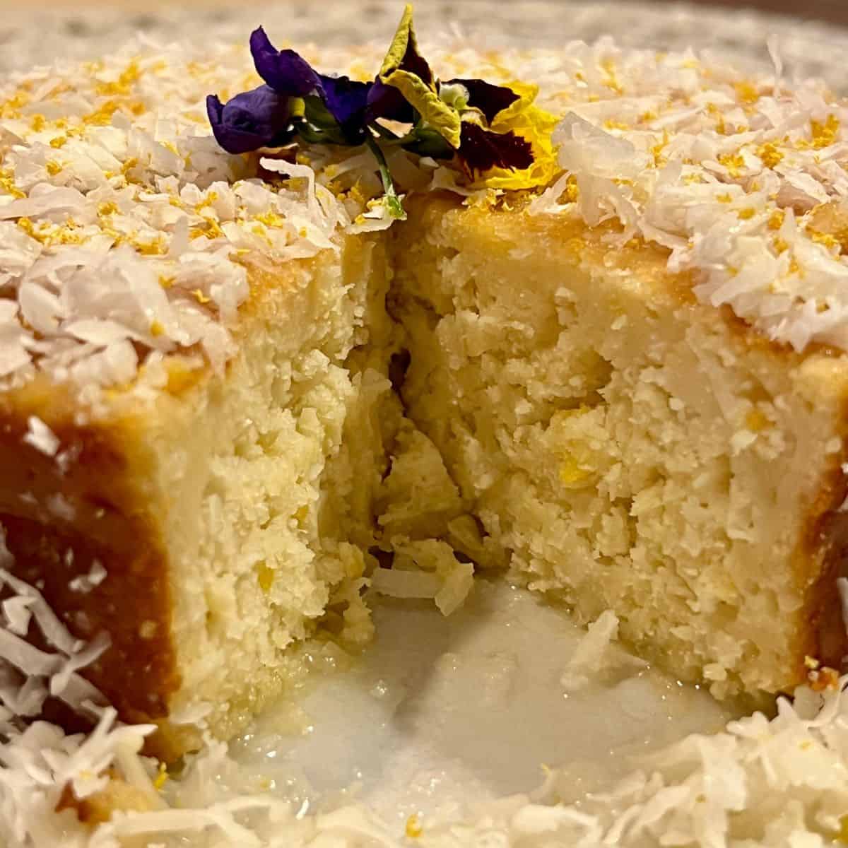 Sliced Coconut-Lemon Cake