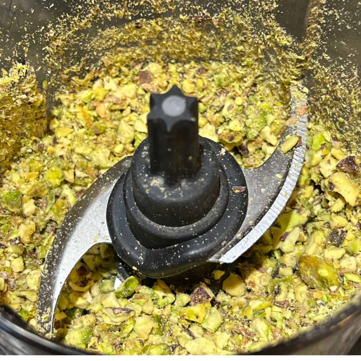 Chopped pistachios for chocolate covered clementines