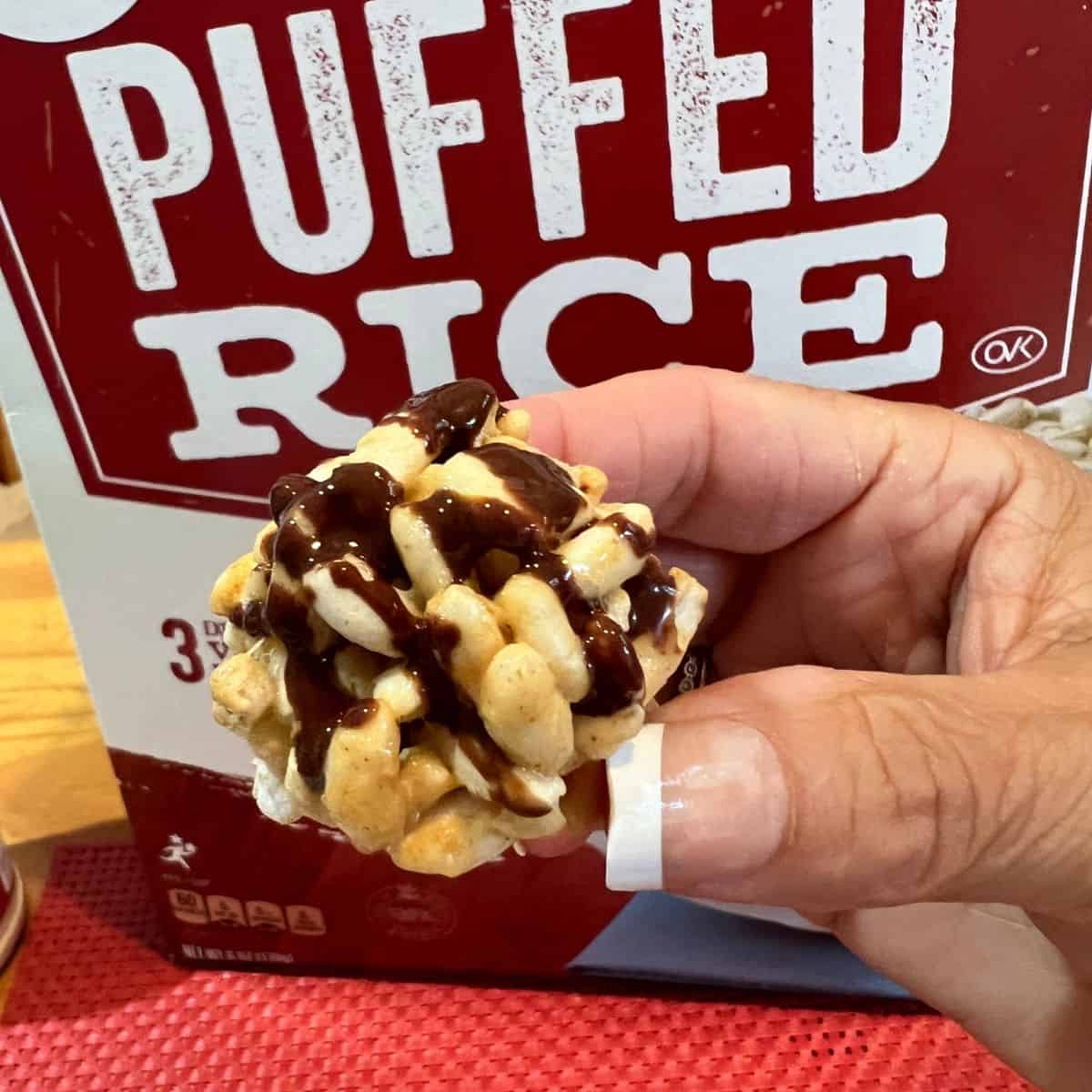Peanut butter chocolate marshmallow Krispie bites