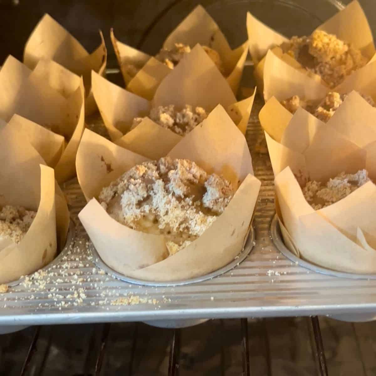 Golden pear oven baked muffins