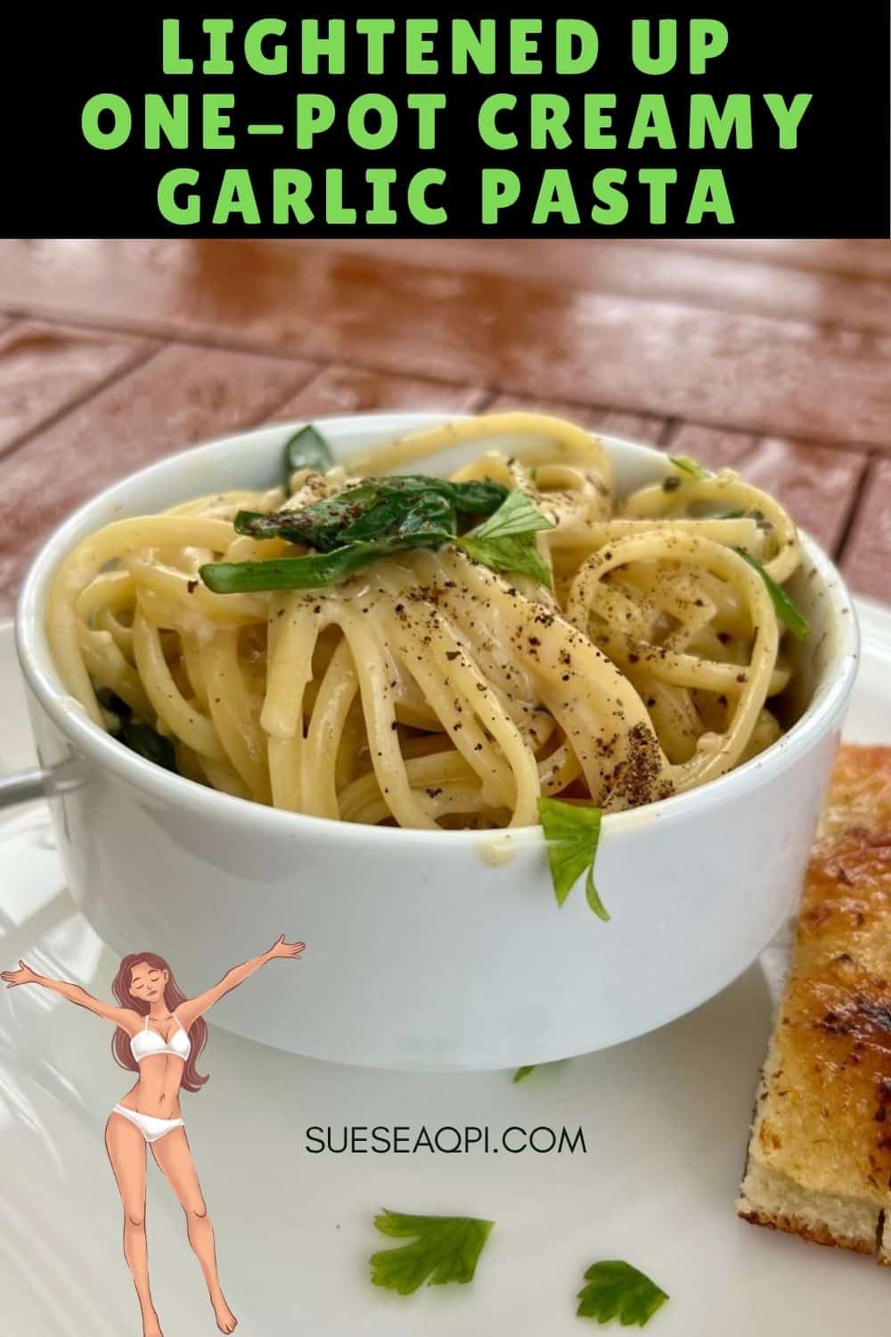 Lightened Up One Pot Creamy Garlic Pasta