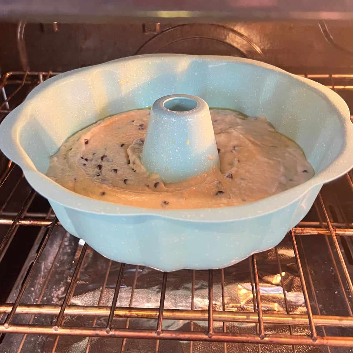 Baking Bundt cake in the oven