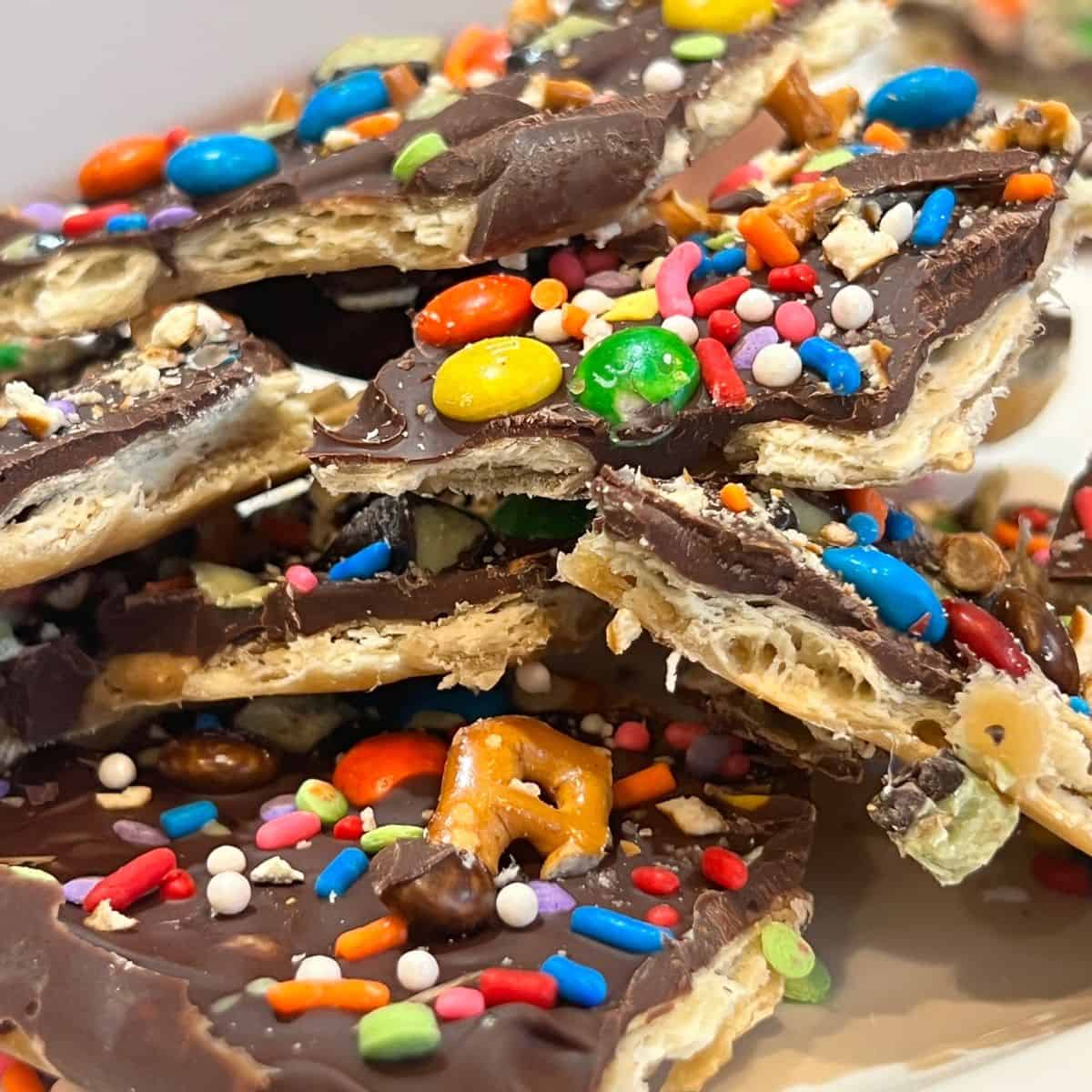 Dark Chocolate Toffee Bark Christmas Crack