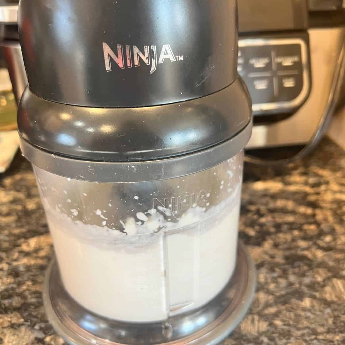 Mini Ninja Chopper blending cottage cheese for banana bread