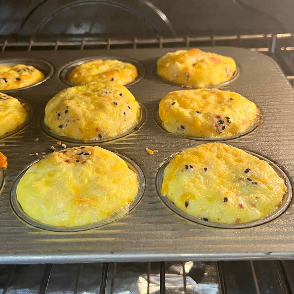 High Protein Egg Muffins baking in an oven