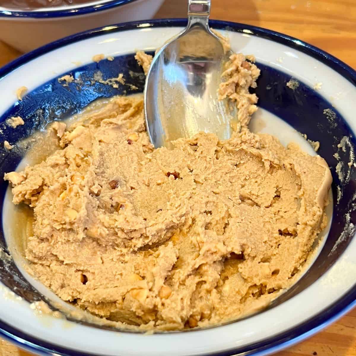 Protein peanut butter filling in a bowl