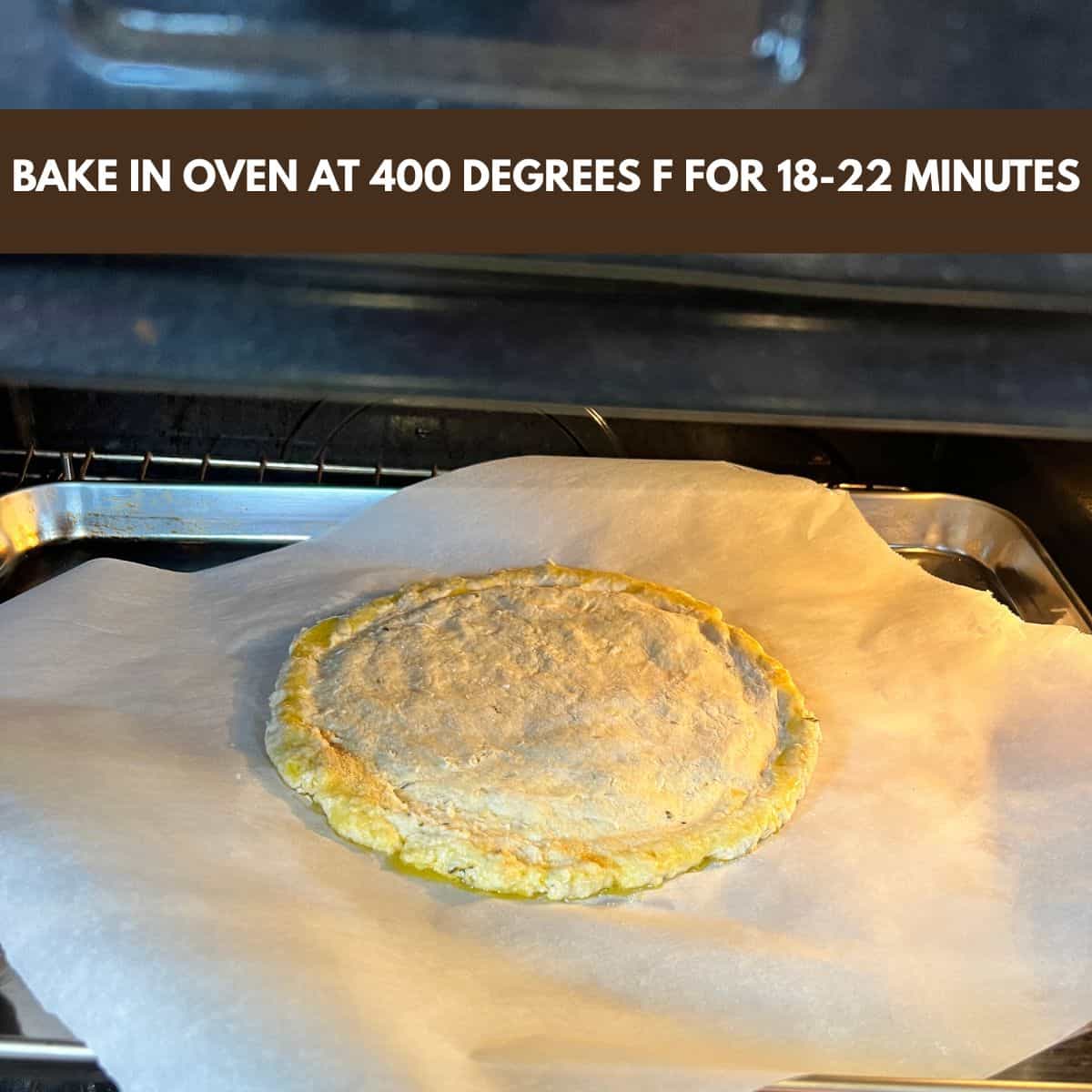 3 INGREDIENT COTTAGE CHEESE PIZZA CRUST BAKING IN THE OVEN