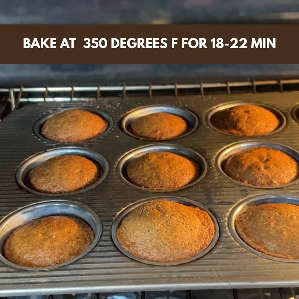 High protein carrot cake muffins baking in the oven