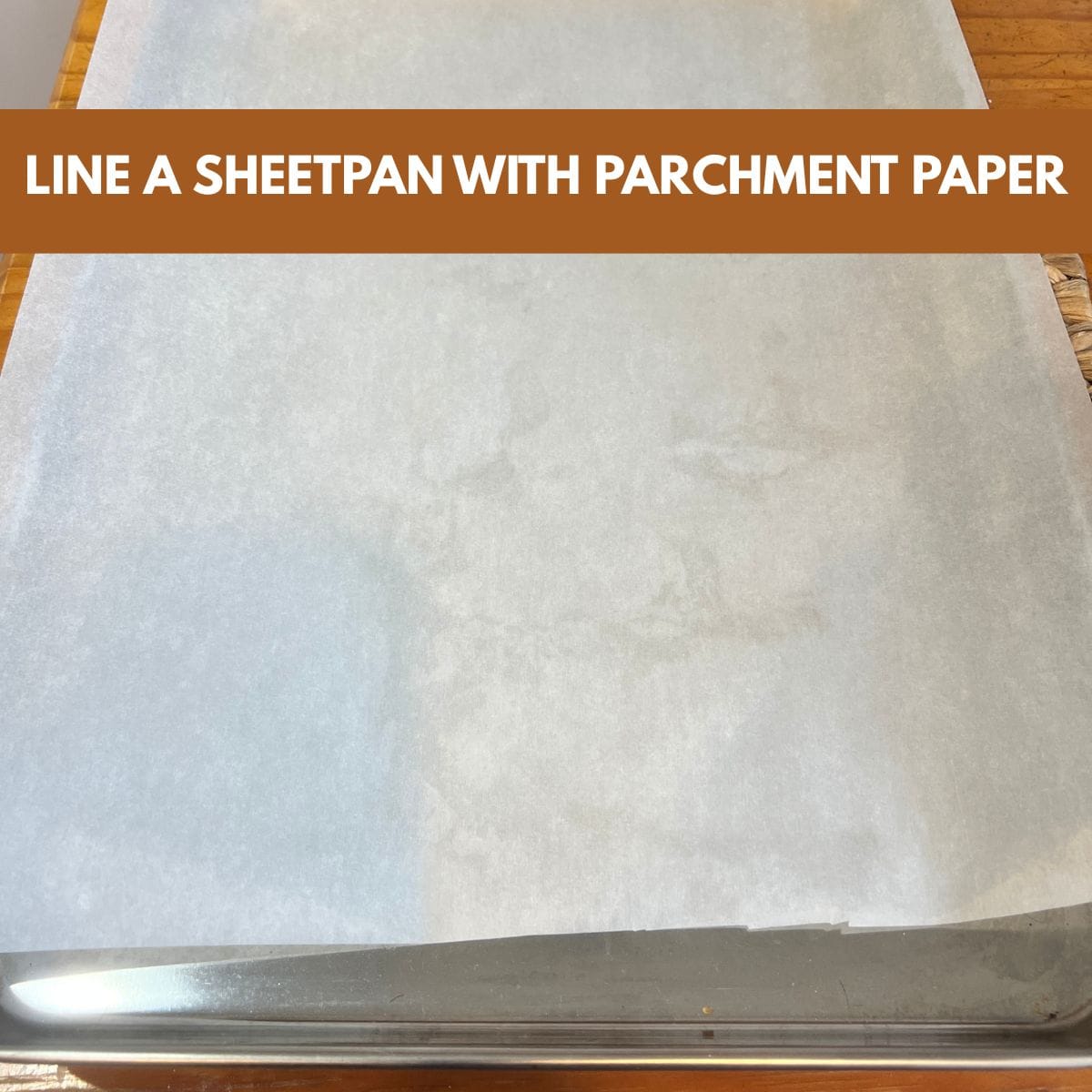 A sheetpan lined with parchment paper