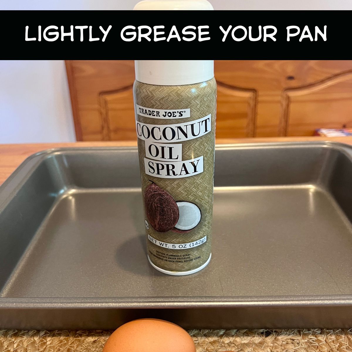 13x9 baking pan sprayed with coconut oil spray for lemon bars recipe