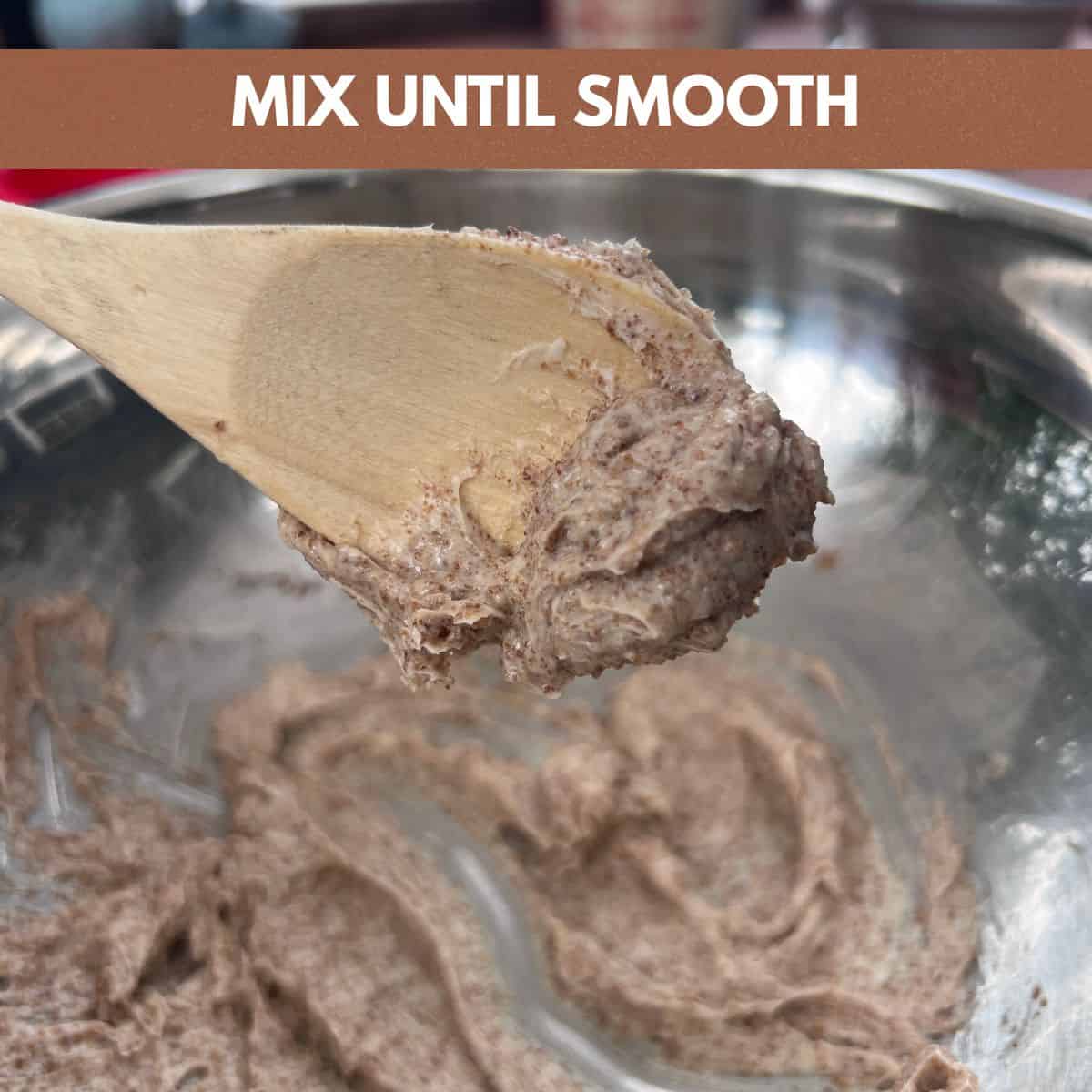 Butter and coconut sugar mixed together until smooth and creamy in a mixing bowl for Almond Flour Butter Cookies.